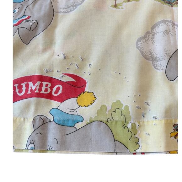 Vintage Walt Disney Productions Dumbo Twin Flat Sheet Circus Print 60s/70s - Picture 3 of 3